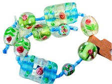 Designer Lampwork Glass Bead Strand