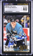 Sergei Makarov Signed 1994-95 Fleer Ultra Card #198 Sharks CGC AU JSA 10 Auto