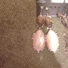 Pink Marquise Dangle Drop Earrings Rhinestone...