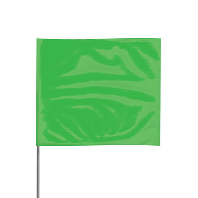 Presco 21 in. Steel Wire Staff Marking Flags: 2 in. x 21 in. (Neon Green) *12-fl