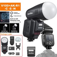 Godox V100C/S/N V100 AK-R1 TTL Round Head Flash Speedlite for nikon Canon Sony