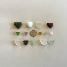 Genuine Beach Sea Glass Perfectly Heart-shaped Beautiful Colors Surf-tumbled