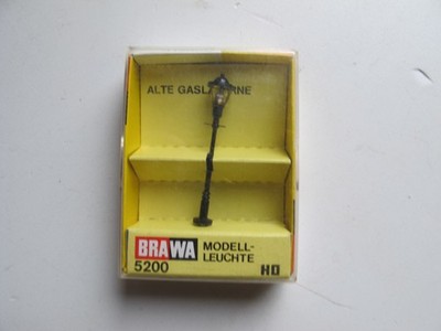BRAWA 5200, Alte Gaslaterne, Messing, schwarz, Neu, OVP, Spur HO