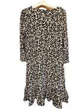 Tommy Hilfigure Women's Dress Dark Navy Blue And White Floral Design Size 6