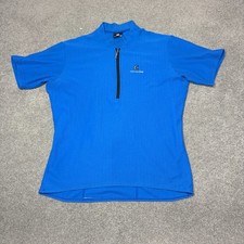 Vintage 90s Cannondale Cycling Jersey Blue 1/4 Zip Shirt Size Large Made in USA