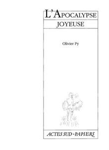 Lapocalypse joyeuse von Py, Olivier | Buch | Zustand gut