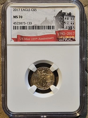2017 1/10 Gold Eagle  G$5 US Mint 225th Anniversary  NGC  MS 70