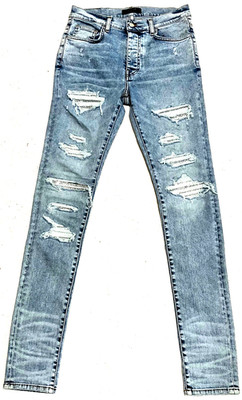 Amiri  Herren Jeanshose, Amiri Swarovski Crystal Jean Herren, LT VINTAGE: 32