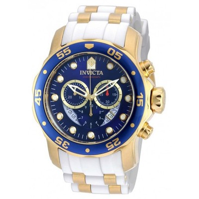Invicta Men's Watch Pro Diver Scuba Two Tone White and Yellow Gold Strap 20288