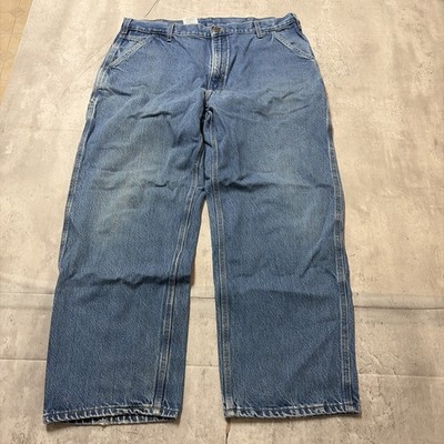 Carhartt Men's Size 40x30 B17-DST dungarees Fit  Blue Jeans Work Denim