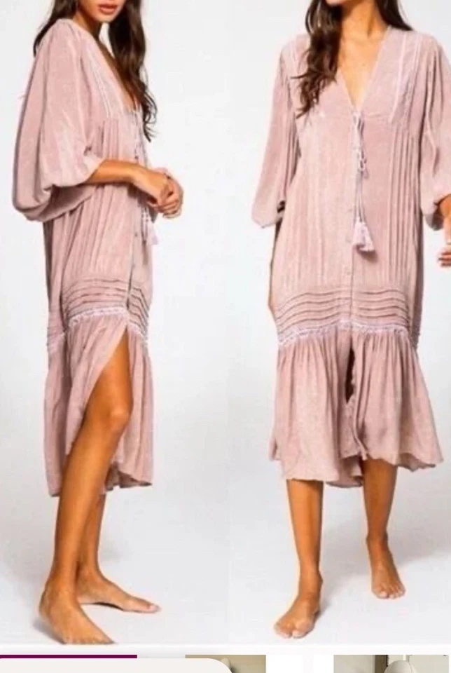 Young Fabulous and Broke Joplin Dress Dusty Mauve  Pink Small Excellent - Image 2 of 4