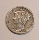 1942 D Mercury Dime - Very Fine - 90% Silver -  10c -  Winged Liberty - US Coin