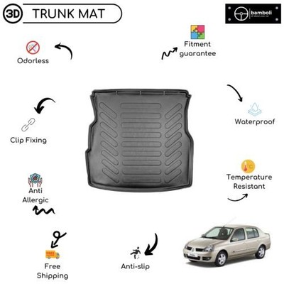 Vehicle Specific Rubber Trunk Mat Cargo Liner Fit For Renault Symbol 1999 - 2008