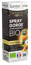 Santarome Bio - Spray gorge au Miel de Manuka Bio - Apaise la gorge