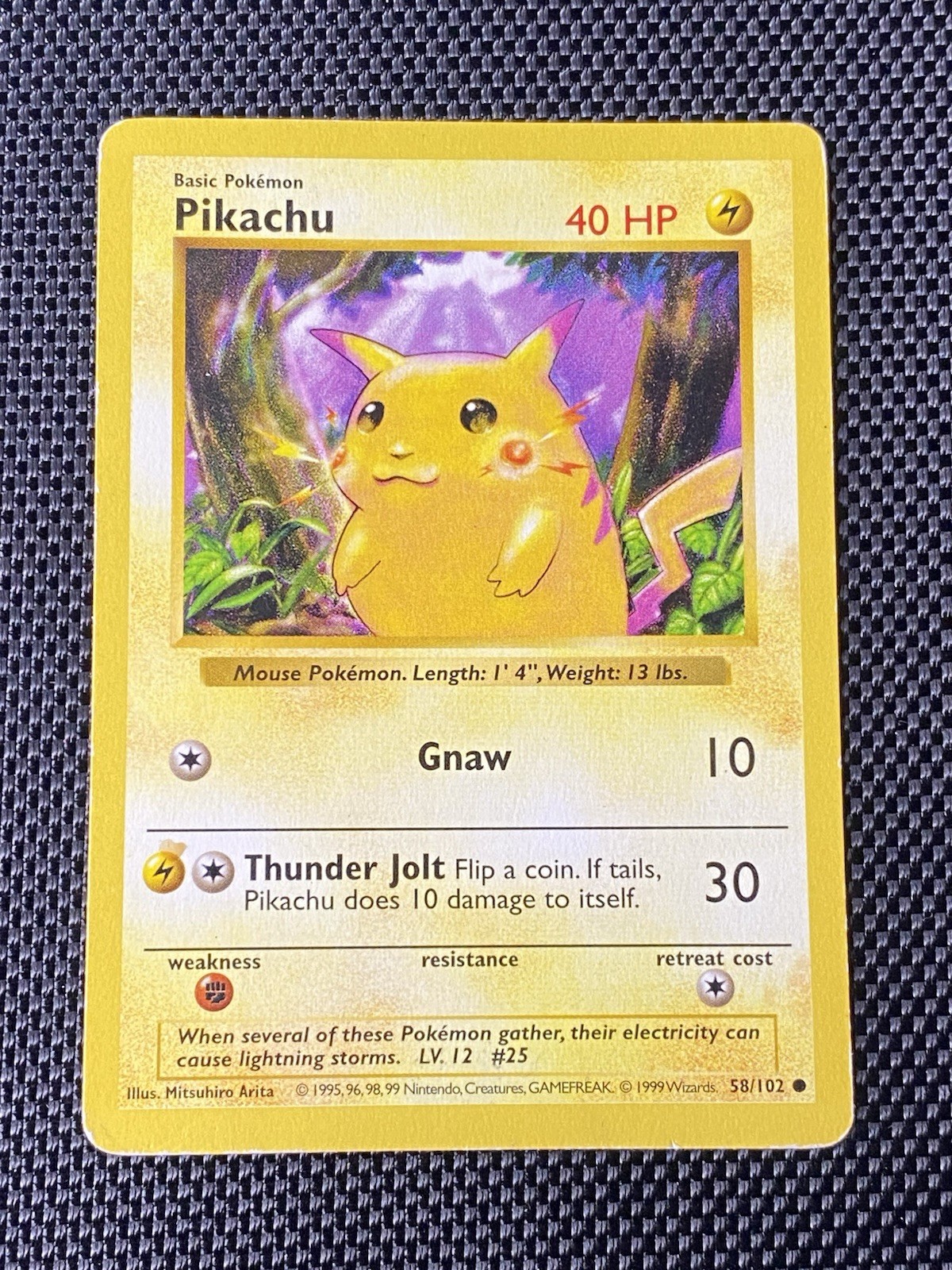 Pikachu 58/102 Shadowless Red Cheeks 1999 Base Set LP