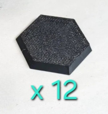 Lot Of (10+2 spare) 30mm Hex Bases - compatible with Battletech. 12 bases total!