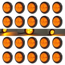 Amber 20pc 2 Round Led Trailer Side Marker Lights 4-diode Waterproof 12v