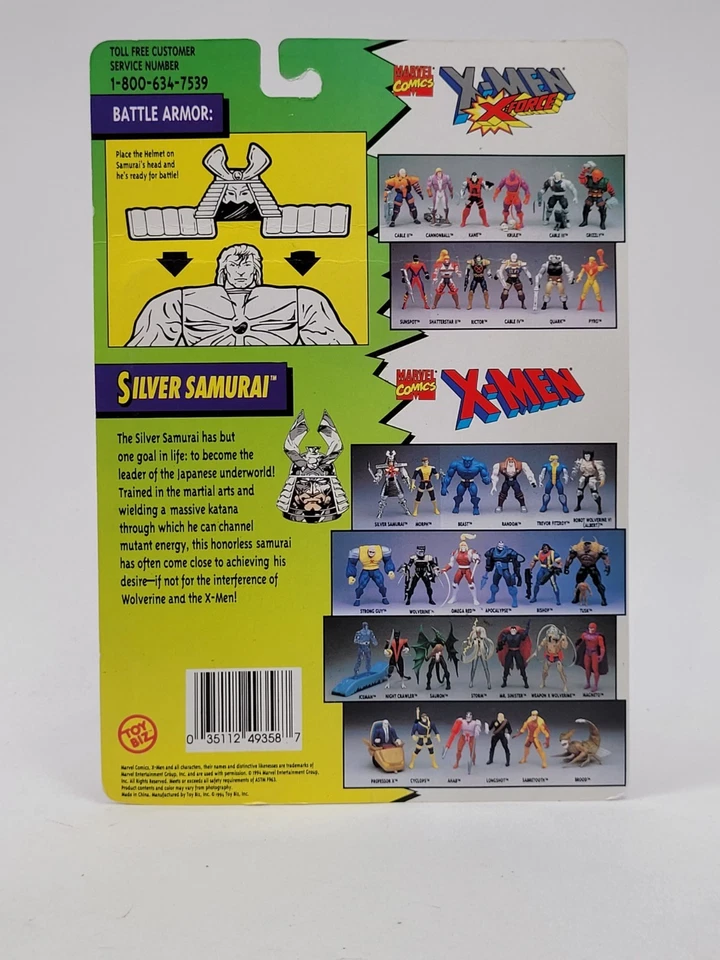 Nueva figura samurai plateada Toy Biz Marvel X-Men The Evil Mutants 1994 Foto 2 de 4
