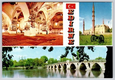 Selimiye Mosque Interior Iznik Tilework Edirne Turkey Postcard
