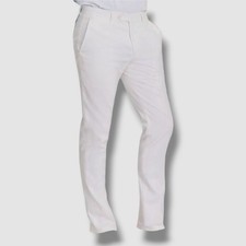 Tommy Hilfiger Mens' White Modern Linen-Blend Dress Pants Size 34W 32L