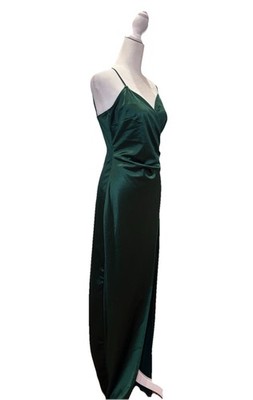 windsor dress green Zapakasa Women Dark Green Prom Dress with Slit Sparkly A-Line V-Neck Formal  Dress main image 0