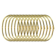 12pcs Shower Curtain Rings Oval Snap Curtain Hooks for Curtain Rods Gold
