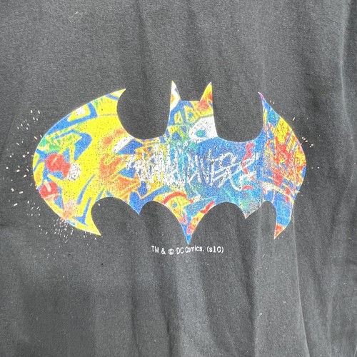 TM & DC Comics Batman Long Sleeve Shirt Mens Large Black Graffiti Art - Picture 9 of 14