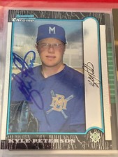 KYLE PETERSON AUTOGRAPHED SIGNED 1999 BOWMAN CHROME CARD BREWERS COA