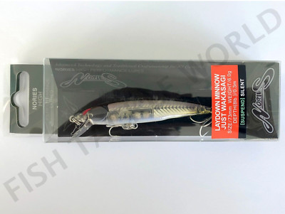NORIES Laydown Minnow Just Wakasagi Suspending Jerkbait - Color BR-62 BB