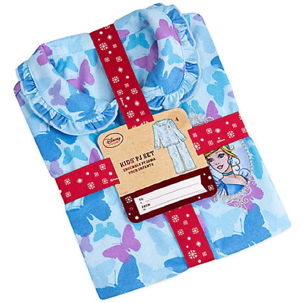 Disney Store Cinde Flannel Sleep Set Pajamas Princess Blue New