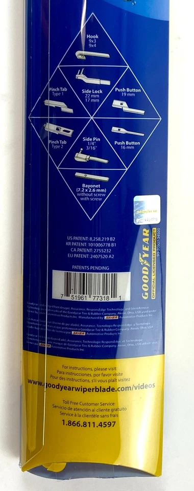 GoodYear Wiper Blade Assurance WeatherReady + RepelMax Black 18 in Set of 5 - Image 3 of 3