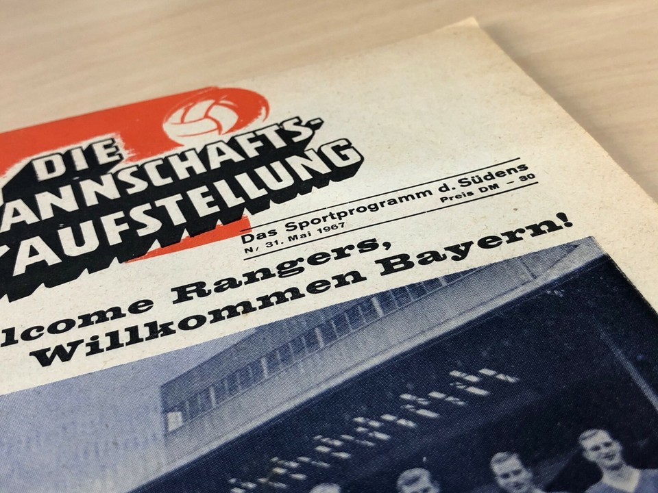 31st May 1967 Bayern Munchen v Rangers European Cup Winners Cup