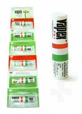 2mlx6 Vapex Dried Herbs tube 2in1 Nasal Stuffy Congestion Menthol Eucalyptus