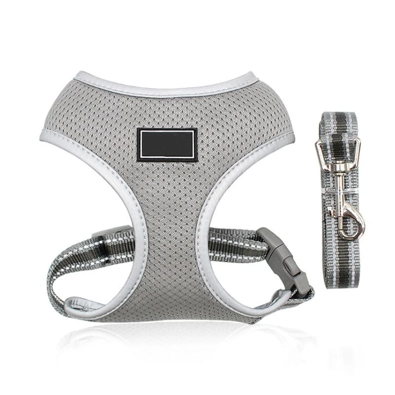 Dog Harness No-Pull with Leash Metal D-Ring Reflective Pet Mesh Vest No-Choke