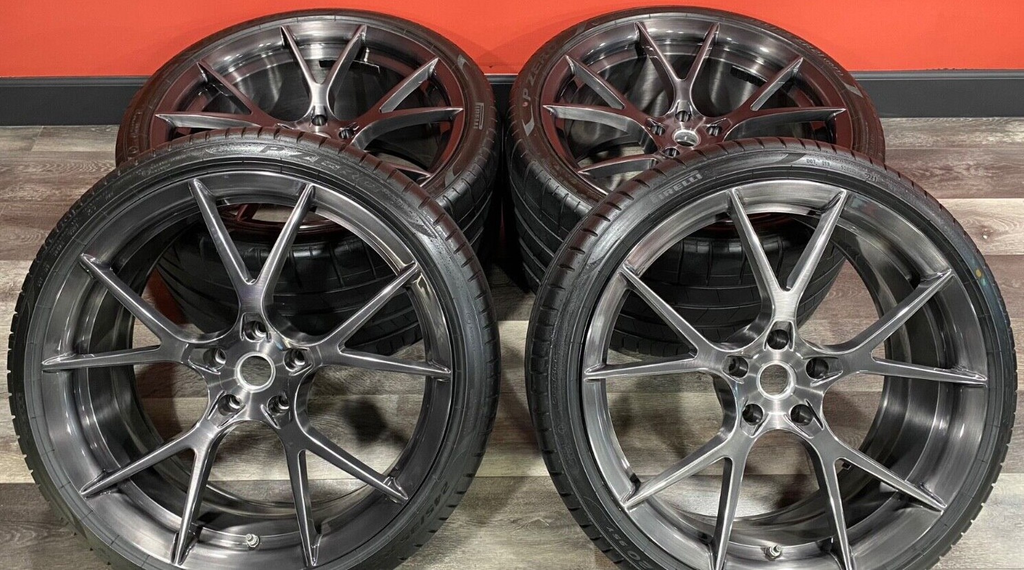 20/21" CUSTOM FULLY FORGED BRUSHED WHEELS & TIRES FOR FERRARI 458 COUPE & SPIDER