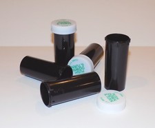 8 Dram RX Black Opaque Vials w/Child-Resistant Caps, Pharmacy Grade, 25 Pack