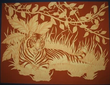 * TRI CHEM 2967 BENGAL TIGER SUEDE Liquid Embroidery Picture