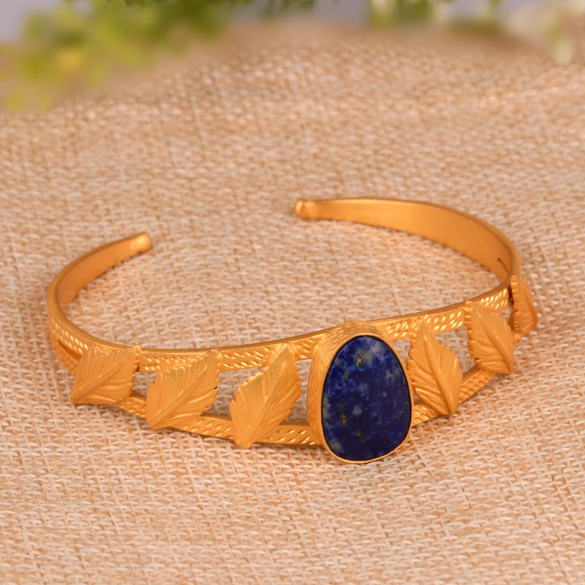 Gold leaf hotsell bracelet cuff