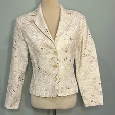 French Dressing embroidered floral paisley blazer Size 6