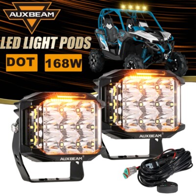Auxbeam 5'' INCH Side Shooter LED Pods Light Off-Road Driving DRL Fog ATV UTV