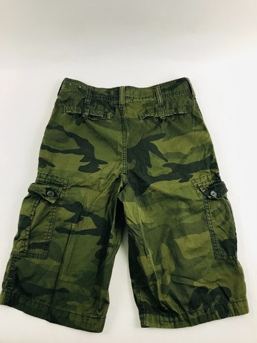 Urban Pipeline Shorts Youth Size 14 REG Green Camouflage Buttoned Cargo Pockets - Picture 2 of 6