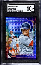 2021 Donruss Optic #20 Juan Soto PURPLE PANDORA PRIZM /99 SGC 10 GEM MINT