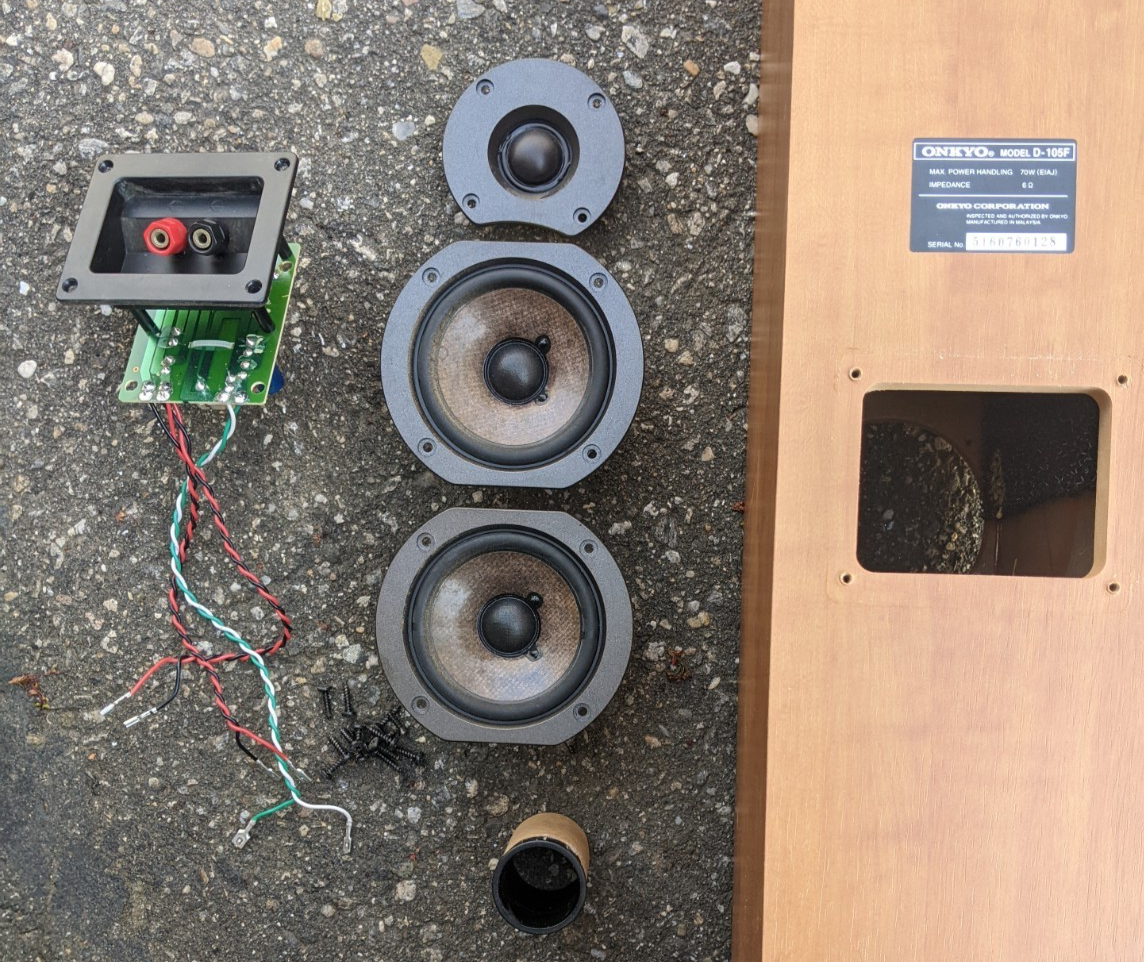 VINTAGE ONKYO D-105F W901B SPEAKER TOWER SET 12.5W MALAYSIA TESTED