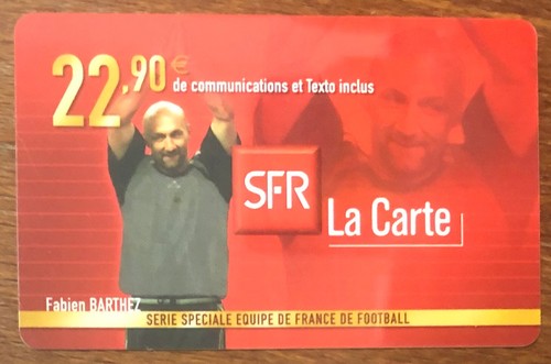 BARTHEZ SFR LA CARTE 22,90€ AUFLADUNG GSM TELEKARTE PREPAID CARD FUSSBALL - Bild 1 von 2