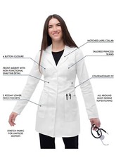 Adar Pop-Stretch Women's 2XL Tab-Waist Lab Coat