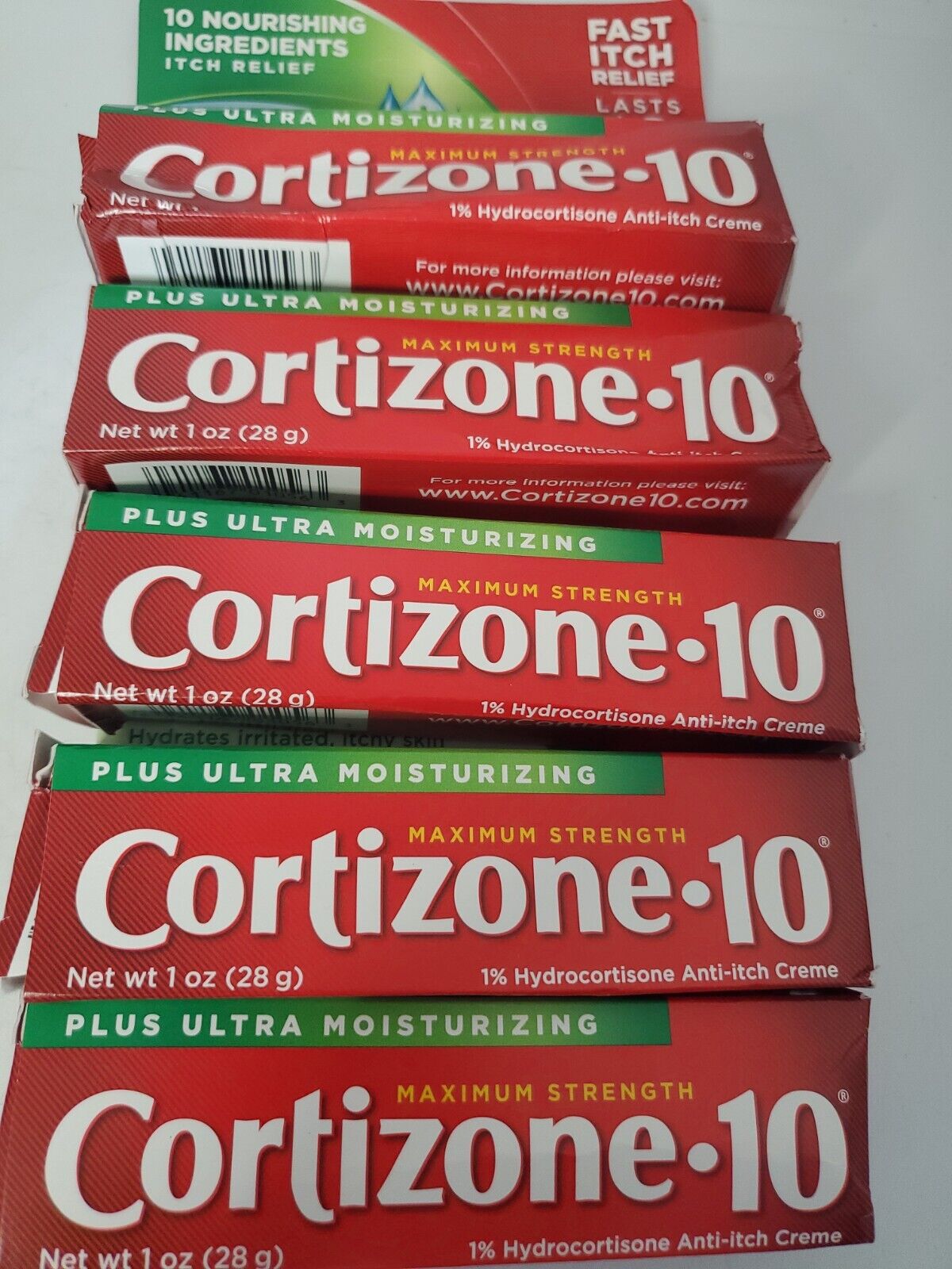Cortizone-10 MAXIMUM STRENGTH Hydrocortisone Anti Itch 1oz(5pack)3/25 | eBay