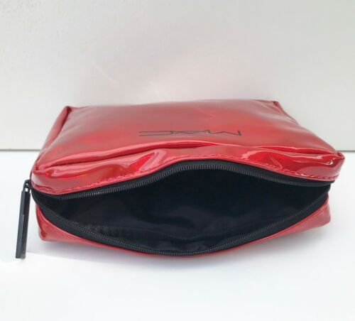 MAC Red Faux Patent Leather Makeup Cosmetic Bag, Travel Pouch Purse, Brand New! - Picture 9 of 9