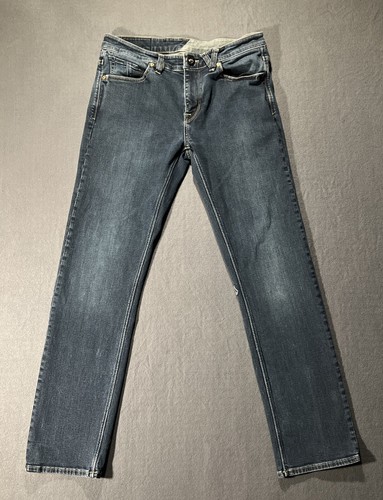 Volcom Solver Jeans Mens 32 (32x30) Blue Modern Straight Stretch Pants Skater