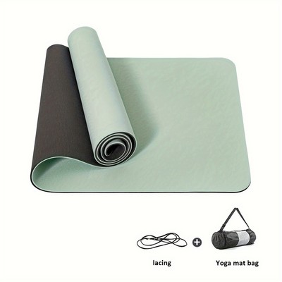 Luxus Rutschfeste Yogamatte mit Gurt Dicke Trainingsmatte für Pilates & Fitness Gym