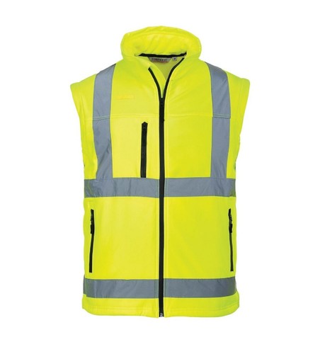 CLASS 3 HI-VIS SOFT SHELL JACKET YELLOW OR ORANGE SIZES M-4XL US428 REMOVABLE SL - Picture 2 of 5